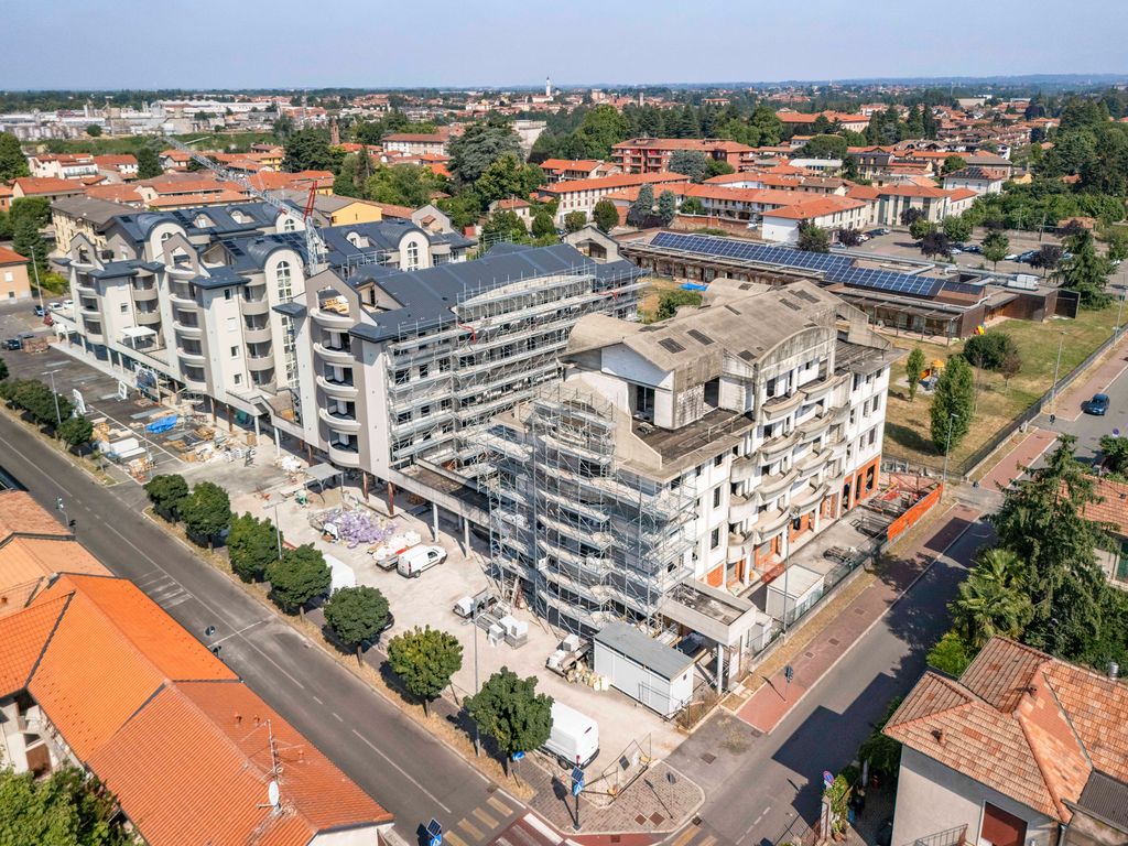 Le palazzine già realizzate del Residence La Fenice, foto reale dall'alto