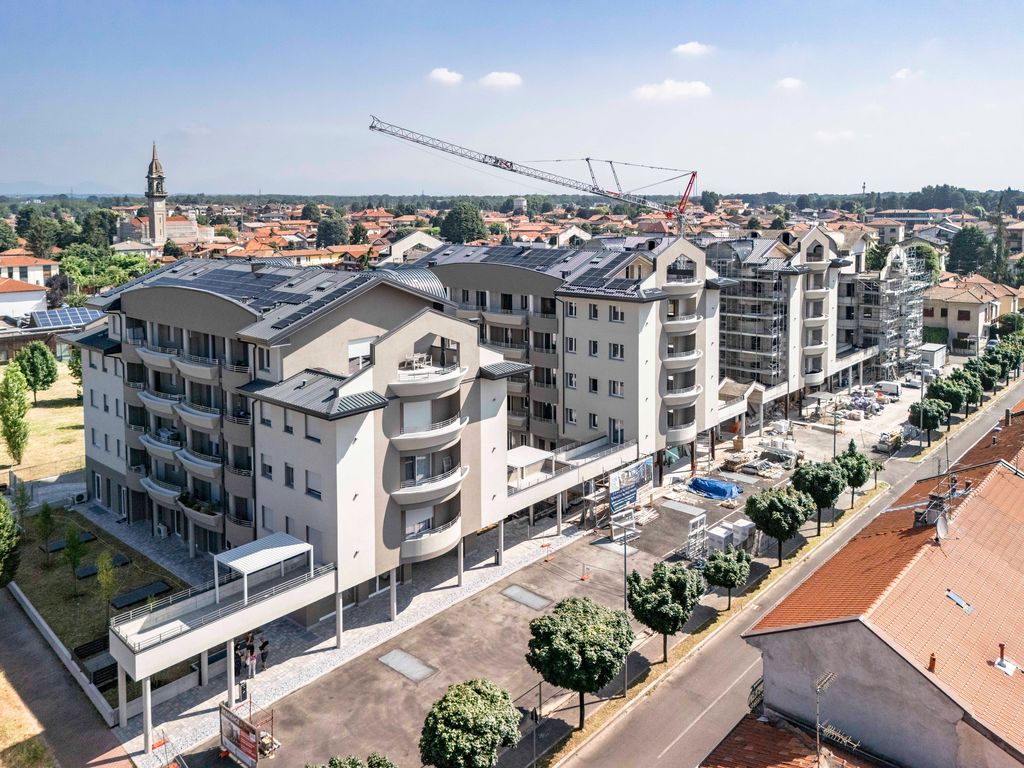 Il cantiere del Residence La Fenice a Gorla Minore visto dall'alto